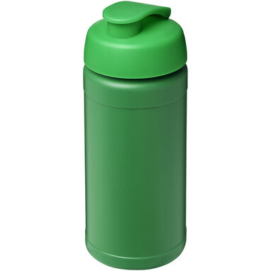 Спортивная бутылка Baseline из переработанного сырья объемом 500 мл с откидной крышкой, цвет зеленый - 21046161- Фото №1