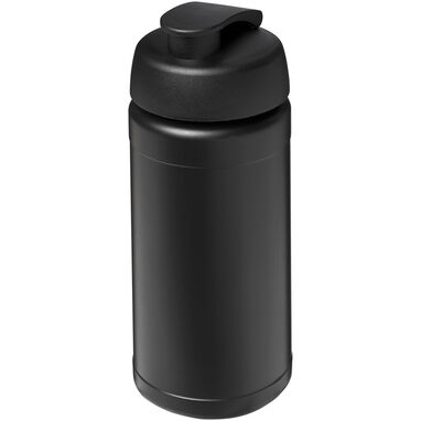 Спортивная бутылка Baseline из переработанного сырья объемом 500 мл с откидной крышкой, цвет черный - 21046190- Фото №1