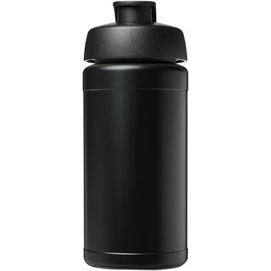 Спортивная бутылка Baseline из переработанного сырья объемом 500 мл с откидной крышкой, цвет черный - 21046190- Фото №2