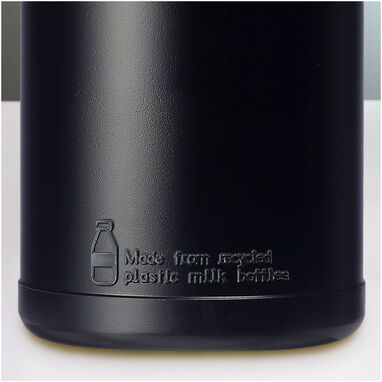Спортивная бутылка Baseline из переработанного сырья объемом 500 мл с откидной крышкой, цвет черный - 21046190- Фото №3