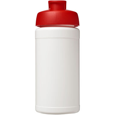Спортивная бутылка Baseline из переработанного сырья объемом 500 мл с откидной крышкой, цвет белый, красный - 21046191- Фото №2