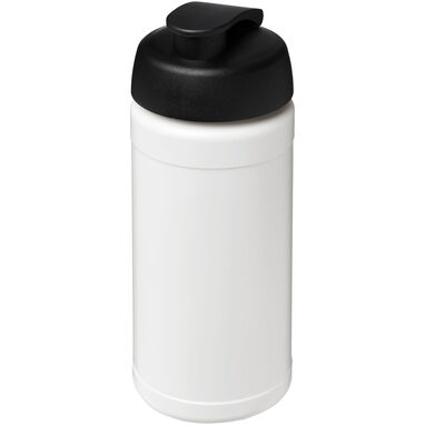 Спортивная бутылка Baseline из переработанного сырья объемом 500 мл с откидной крышкой, цвет белый, черный - 21046192- Фото №1