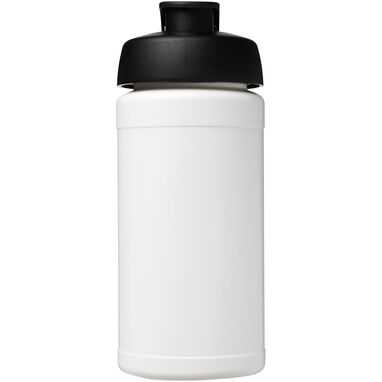 Спортивная бутылка Baseline из переработанного сырья объемом 500 мл с откидной крышкой, цвет белый, черный - 21046192- Фото №2