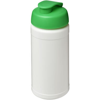 Спортивная бутылка Baseline из переработанного сырья объемом 500 мл с откидной крышкой, цвет белый, зеленый - 21046193- Фото №1