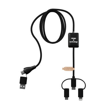 Зарядний кабель SCX.design C48 CarPlay 5-в-1, колір чорний - 2PX12190- Фото №3