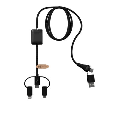 Зарядний кабель SCX.design C48 CarPlay 5-в-1, колір чорний - 2PX12190- Фото №4