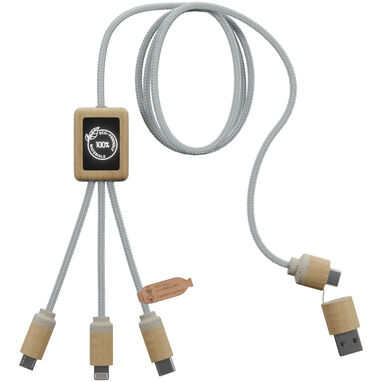 Зарядний кабель SCX.design C49 5-в-1, колір коричневий - 2PX12670- Фото №1