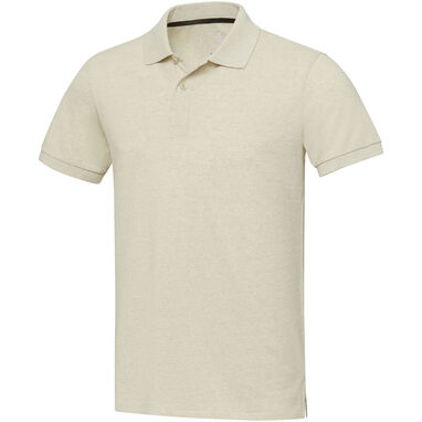 Рубашка-поло Aware™ унисекс с короткими рукавами из переработанного материала, цвет бежевый - 37539075- Фото №1