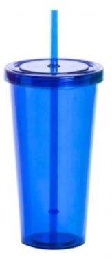Стакан з трубочкою Trinox, колір синій - AP741814-06- Фото №1