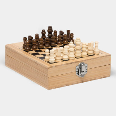 Винный набор BAMBOO CHESS с игрой в шахматы, цвет коричневый - 56-0301163- Фото №1