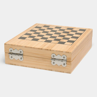 Винный набор BAMBOO CHESS с игрой в шахматы, цвет коричневый - 56-0301163- Фото №4