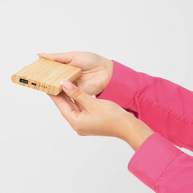 Powerbank BAMBOO EVOLUTION, колір коричневий - 56-1107382- Фото №7