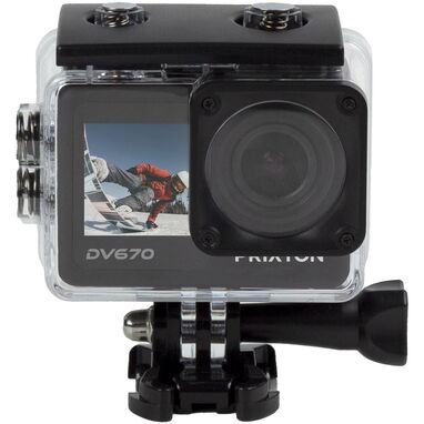 Prixton DV670 экшн-камера 4K с двумя экранами, цвет сплошной черный - 1PA17390- Фото №2
