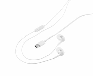 PRESLEY Навушники з кабелем USB-C довжиною 1,2 метра та вбудованим мікрофоном ABS білий - 97139-106- Фото №3