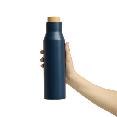Вакуумная бутылка DRINK NOBLY, цвет тёмно-синий - 56-0304607- Фото №8