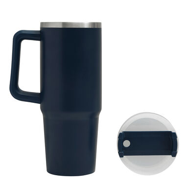 Термокружка DRINK DELUXE, колір темно-синій - 56-0304673- Фото №7