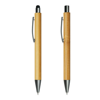 Письменный набор DOUBLE BAMBOO REVISED, цвет коричневый, серебряный - 56-1102108- Фото №4