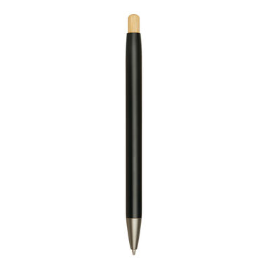 Алюминиевая шариковая ручка BAMBOO PUSHER, цвет чёрный - 56-1102252- Фото №4