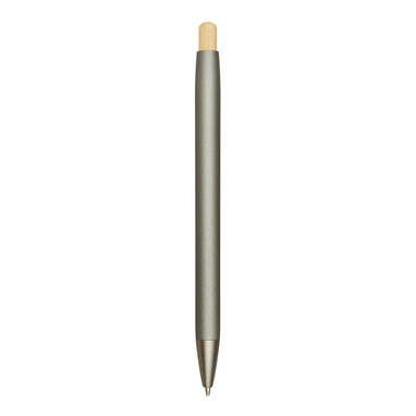 Алюминиевая шариковая ручка BAMBOO PUSHER, цвет серый - 56-1102253- Фото №4