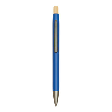 Алюминиевая шариковая ручка BAMBOO PUSHER, цвет синий - 56-1102254- Фото №2