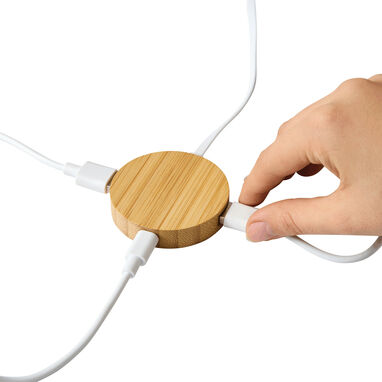 USB-хаб MULTIPLIER CIRCLE, колір коричневий - 56-1107106- Фото №5