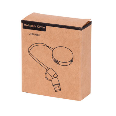 USB-хаб MULTIPLIER CIRCLE, колір коричневий - 56-1107106- Фото №6