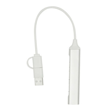 USB-хаб NETWORK, колір срібний - 56-1107386- Фото №3