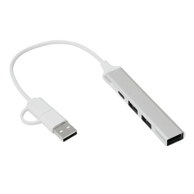 USB-хаб NETWORK, колір срібний - 56-1107386- Фото №6