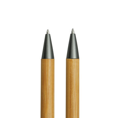 Письменный набор DOUBLE BAMBOO REVISED, цвет коричневый, серебряный - 56-1102108- Фото №15
