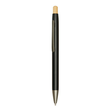 Алюминиевая шариковая ручка BAMBOO PUSHER, цвет чёрный - 56-1102252- Фото №5