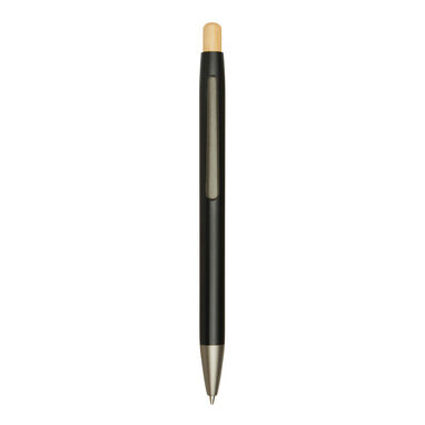 Алюминиевая шариковая ручка BAMBOO PUSHER, цвет чёрный - 56-1102252- Фото №6