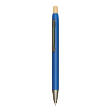 Алюминиевая шариковая ручка BAMBOO PUSHER, цвет синий - 56-1102254- Фото №5