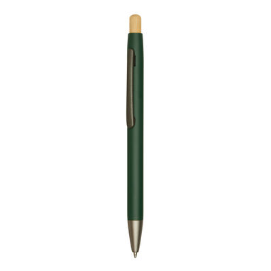 Алюминиевая шариковая ручка BAMBOO PUSHER, цвет зелёный - 56-1102256- Фото №5