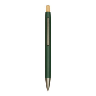 Алюминиевая шариковая ручка BAMBOO PUSHER, цвет зелёный - 56-1102256- Фото №6