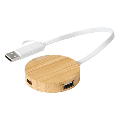 USB-хаб MULTIPLIER CIRCLE, колір коричневий - 56-1107106- Фото №8