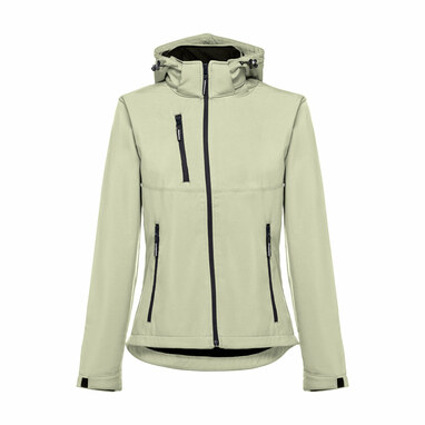 THC ZAGREB WOMEN Женская куртка softshell со съемным капюшоном пастельно-зеленый  размер XL - 30181-159-XL- Фото №1