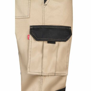 VL NJORD Двухцветные брюки с несколькими карманами из твила (240 г/м²) из хлопка (35%) и полиэстера (65%) бежевый  размер 60 - 36029-131-60- Фото №4