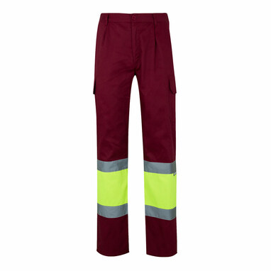 VL POSEIDON Двоколірні штани з твила з кількома кишенями (210 г/м²) з бавовни (20%) та поліестеру (80%) бордовий  розмір 2XL - 36054-225-2XL- Фото №6