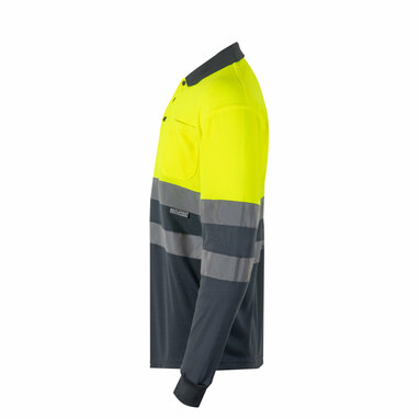 VL VULCAN Двухцветная рубашка поло (160 г/м²) с длинными рукавами, из полиэстера (100%) серый размер 2XL - 36067-207-2XL- Фото №2 VL VULCAN Двухцветная рубашка поло (160 г/м²) с длинными рукавами, из полиэстера (100%) серый размер 2XL - 36067-207-2XL- Фото №2