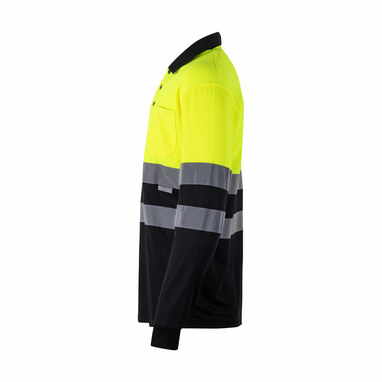 VL VULCAN LARGE Двухцветная рубашка поло (160 г/м²) с длинными рукавами, из полиэстера (100%) черный размер 4XL - 36069-203-4XL- Фото №2 VL VULCAN LARGE Двухцветная рубашка поло (160 г/м²) с длинными рукавами, из полиэстера (100%) черный размер 4XL - 36069-203-4XL- Фото №2