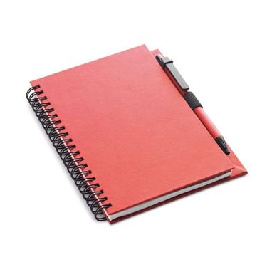 Червоний еко-блокнот формату А5 з ручкою - MO7172_05- Фото №1