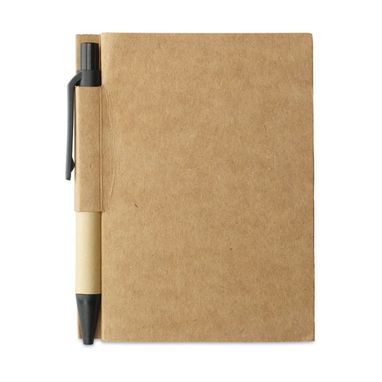 Эко-блокнот для заметок с ручкой с черным клипом - MO7626_03- Фото №1
