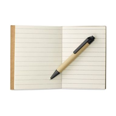 Эко-блокнот для заметок с ручкой с черным клипом - MO7626_03- Фото №2