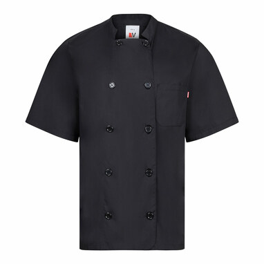 Кухонная куртка с короткими рукавами из поплина (110 г/м²) из хлопка (35%) и полиэстера (65%) черный  размер XL - 36122-103-XL- Фото №3