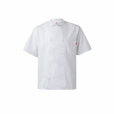 Кухонная куртка с короткими рукавами из поплина (110 г/м²) из хлопка (35%) и полиэстера (65%) белый  размер M - 36122-106-M- Фото №5