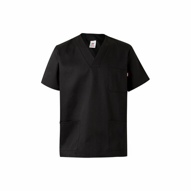 VL ILLAPA Туника из твила (190 г/м²) с короткими рукавами, из полиэстера (65%) и хлопка (35%). черный  размер 3XL - 36132-103-3XL- Фото №1