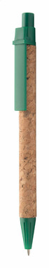 Ручка шариковая  Subber из пробки, цвет зеленый - AP809605-07- Фото №1