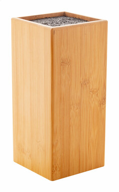 Бамбукова підставка для ножів Santoku, колір натуральний - AP800471- Фото №1