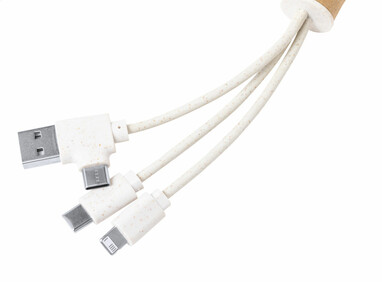 Брелок USB-кабель для заряджання Feildin, колір натуральний - AP722528- Фото №3