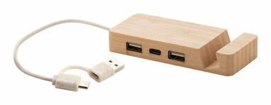 USB хаб Mobaru, цвет натуральный - AP864016- Фото №3